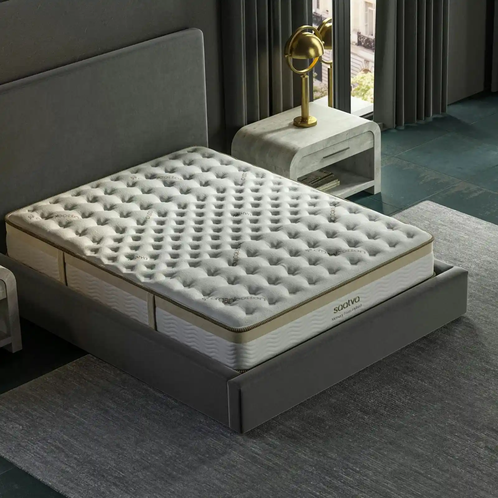 Saatva Zenhaven Latex Mattress with Luxury Plush and Gentle Firm comfort sides